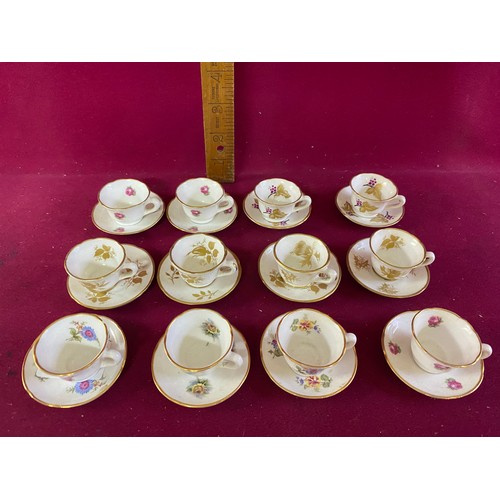 135 - Set of 12 x Oakley miniature cups and saucers