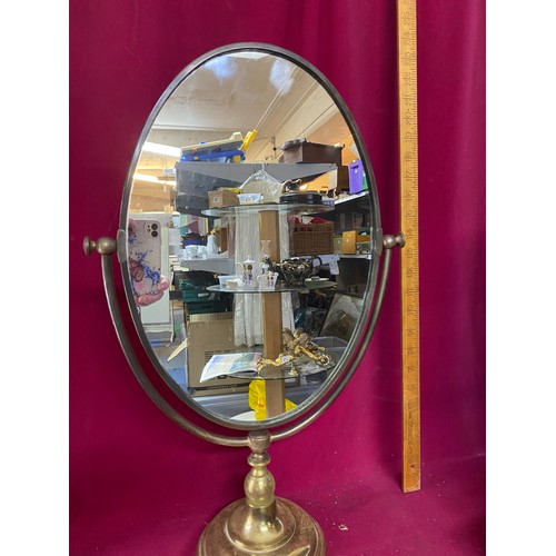 144 - 2 x dressing table mirrors, one brass and one wooden