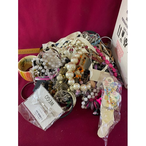 145 - Box of costume jewellery weighing approx 5kg