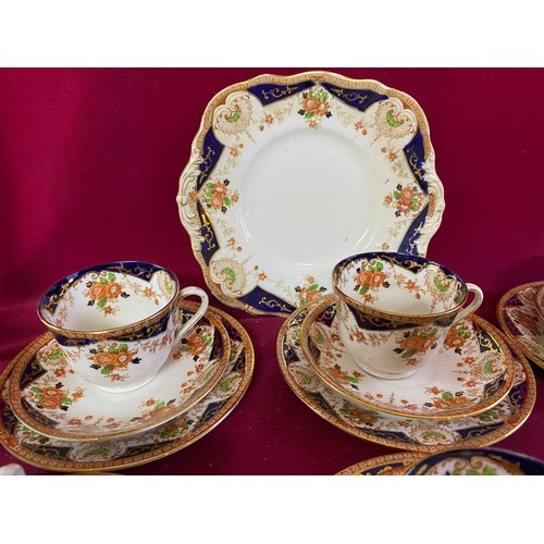 155 - 6 x Phoenix China trios with sandwich plate milk and sugar bowl