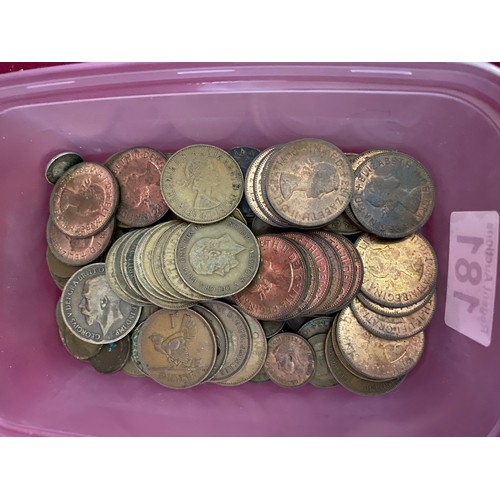 181 - Selection of old coins, mainly pennies and half pennies