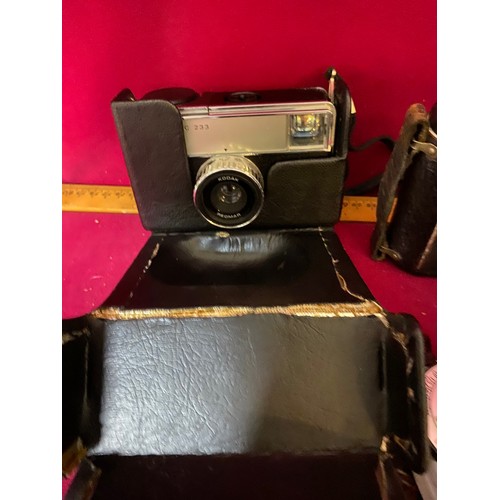 195 - Vintage Kodak Instamatic 233 camera, early 1900's Kodak camera, Cannon auto zoom 318m video camera a... 