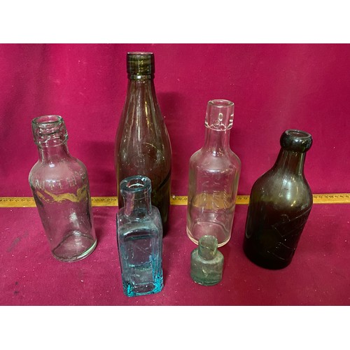 204 - Collectable vintage glass bottles from Thwaites, Vitalis, Smiths and All in One.