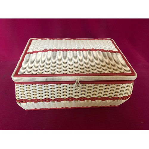 249 - Vintage sewing box and contents.