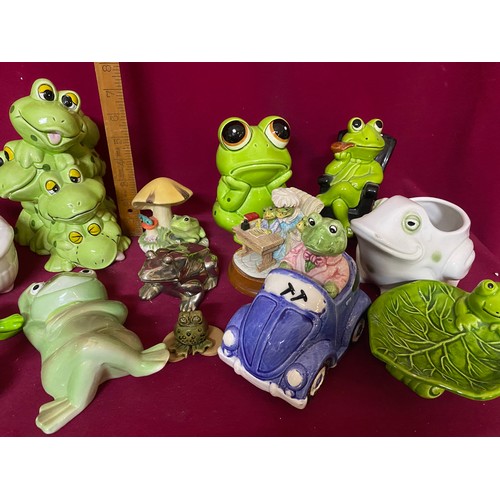 262 - Selection of Frog money boxes and ornaments.