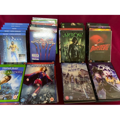 266 - Box of 30 Marvel/DC DVD's and Blurays