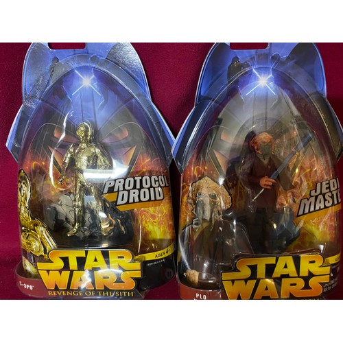 319 - 8 figures from Star Wars Episode III Revenge of the Sith. New sealed on card by Hasbro 2005.