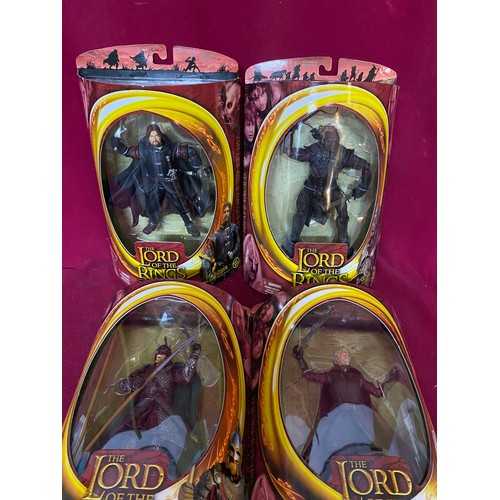 322 - 10 figures from Toy Biz Lord of the Rings The Two Towers in red boxes. New sealed on card 2002/3