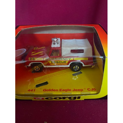 352 - Boxed Corgi Golden Eagle Jeep CJ5  catalogue no441 Emergency Rescue vehicle made by The Mettoy Co Lt... 