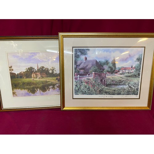 383 - 2 x village scene prints including a limited edition 'Heart of the Village' by Terry Harrison no.546... 