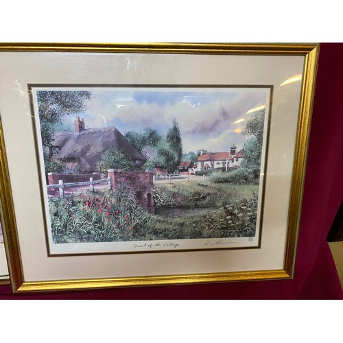 383 - 2 x village scene prints including a limited edition 'Heart of the Village' by Terry Harrison no.546... 