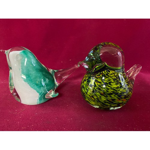 297 - Selection of bird glass paperweights