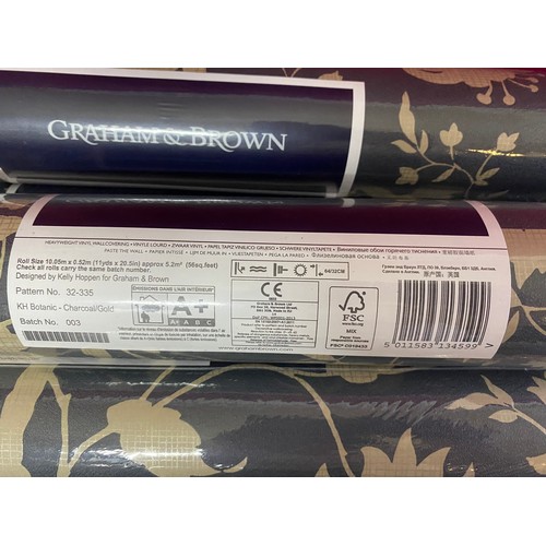 326 - 10 rolls of new sealed wallpaper, Botanics design by Kelly Hoppen, Graham & Brown. Same batch no for... 