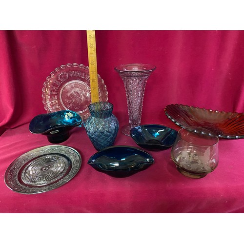 366 - Selection of vintage glassware from Caithness, Sowerby and Coronation Plate and others.