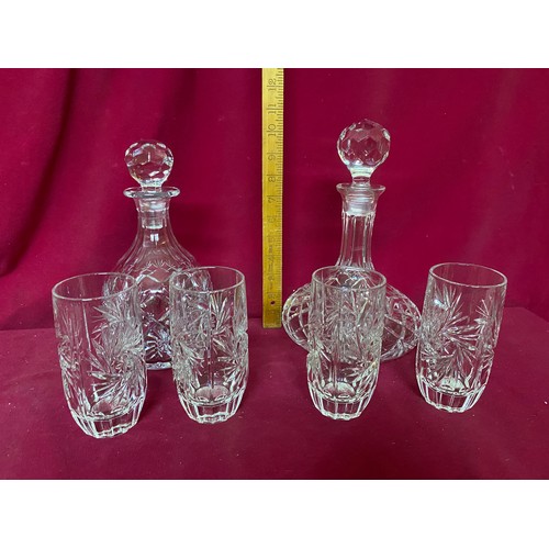 416 - Collection of assorted cut glass comprising of 4 Hi Ball glasses, 4 wine glasses, 2 sherry glasses, ... 