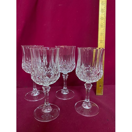 416 - Collection of assorted cut glass comprising of 4 Hi Ball glasses, 4 wine glasses, 2 sherry glasses, ... 