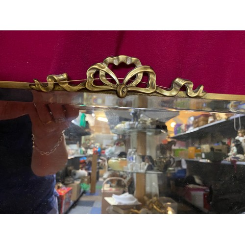 406 - Victorian Brass Edged bevelled mirror