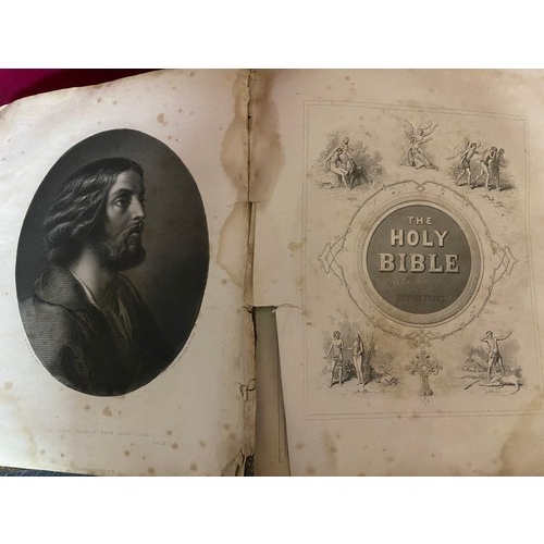 218 - Antique Rev. John Brown self interpretating Holy Bible with illustrations, published October 1885