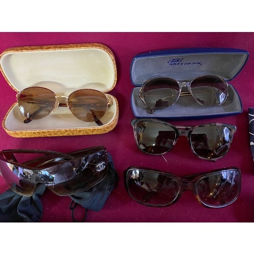 299 - 10 pairs of designer vintage men's and ladies sunglasses from Karen Millen and Katherine Hamnet.