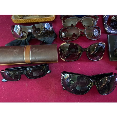 299 - 10 pairs of designer vintage men's and ladies sunglasses from Karen Millen and Katherine Hamnet.