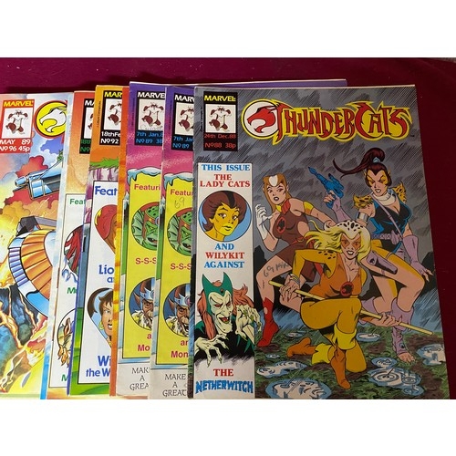 321 - 29 Thundercats comics, from Marvel Comics. Dated Oct 1987-Feb 1990. Issues 32-106 various numbers.