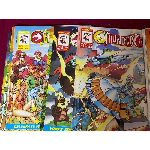 321 - 29 Thundercats comics, from Marvel Comics. Dated Oct 1987-Feb 1990. Issues 32-106 various numbers.