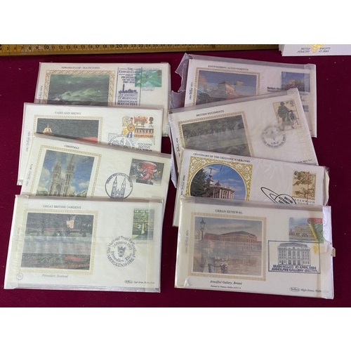 346 - 60 First Day Covers Benham Silk stamps from 1980's.