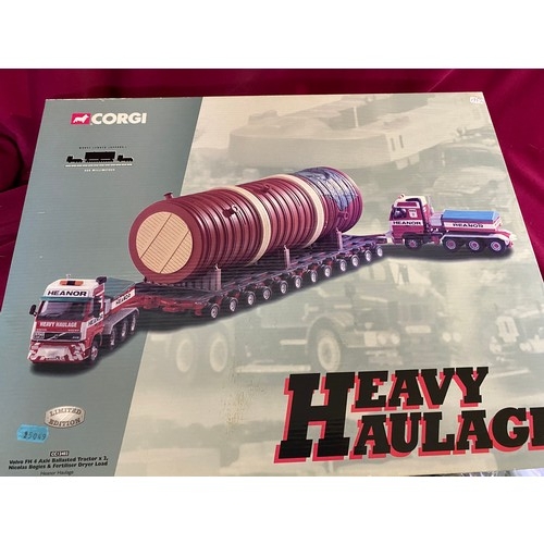 423 - Corgi Heavy Haulage CC12403 Volvo FH Axle Ballasted Tractor x 2, Nicolas Bogies and Fertiliser Dryer... 