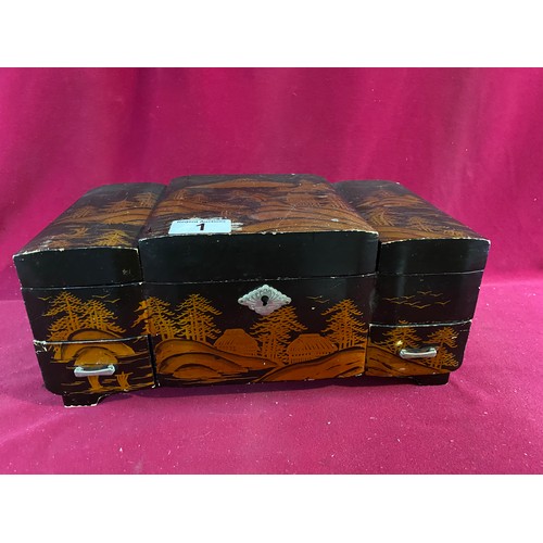 1 - Vintage Chinese style jewellery box.