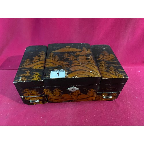 1 - Vintage Chinese style jewellery box.