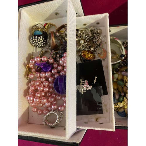 2 - Box of vintage costume jewellery