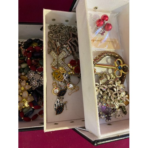 2 - Box of vintage costume jewellery