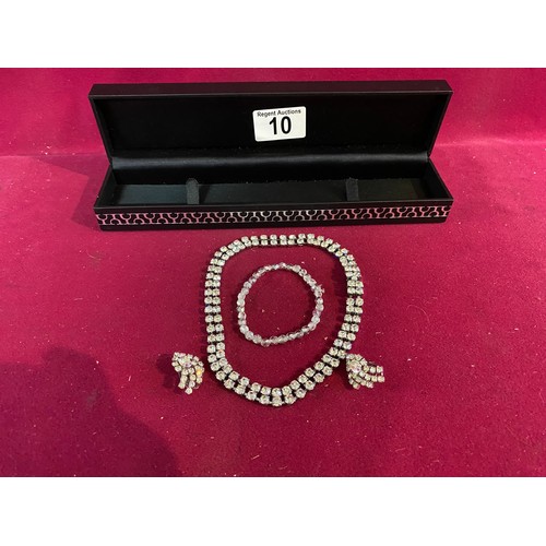 10 - Gayubo of Madrid, Necklace, Bracelet and Earring set in original box.