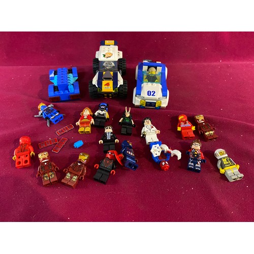 16 - Selection of Lego vehicles and figures.