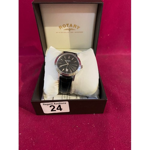 24 - Gents Rotary watch in box with papers.