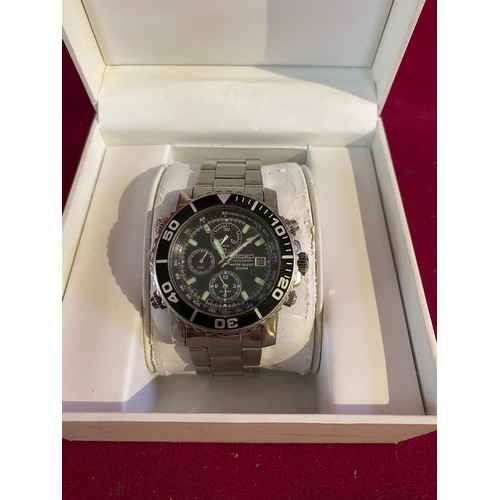 37 - Seiko Divers Chronograph Watch in original box