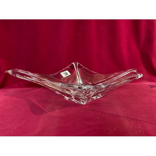 38 - Daum crystal glass centrepiece measuring 45 cms across.