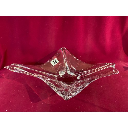 38 - Daum crystal glass centrepiece measuring 45 cms across.