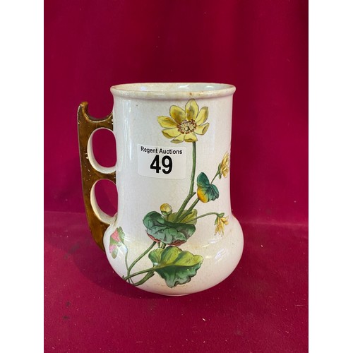 49 - Antique Minton jug decorated with Butterflies measuring 18cms tall