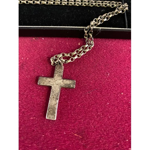 74 - Sterling Silver Cross on Sterling Silver chain.