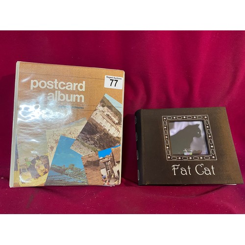 77 - 2 Albums of Rail, Train, Tram and Bus postcards and Photo's.