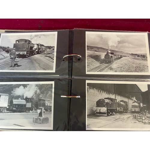 77 - 2 Albums of Rail, Train, Tram and Bus postcards and Photo's.