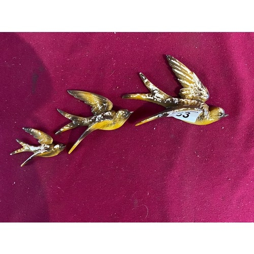 53 - 3 Antique metal Flying Swallows