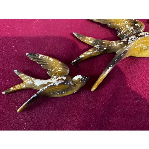 53 - 3 Antique metal Flying Swallows