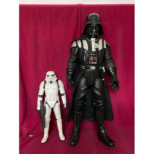 389 - Large Star Wars Figures, Darth Maul and Storm Trooper, standing 79cms and 45cms.