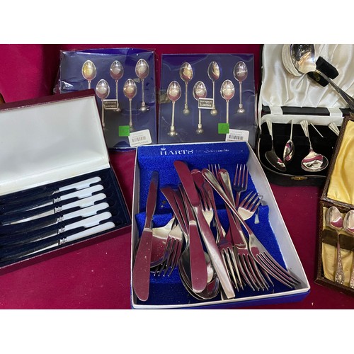 153 - Large selection of boxed cutlery