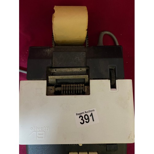 391 - Olivetti 19 electronic adding machine with cable