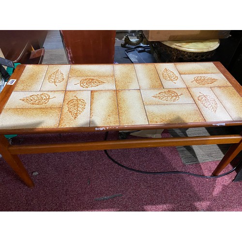 444 - Mid Century  teak coffee table with tile top