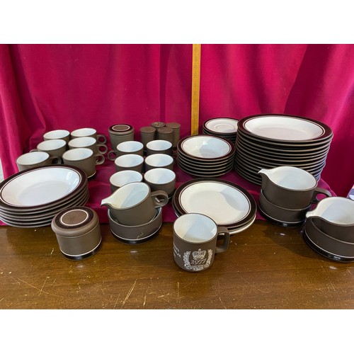 456 - Dinner service from Hornsea Pottery comprising of 14 dinner plates, 8 side plates, 6 cereal bowls, 6... 