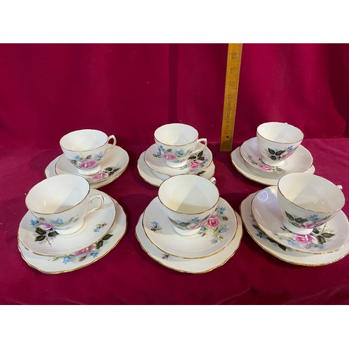 457 - 6 bone china trios from Royal Vale.